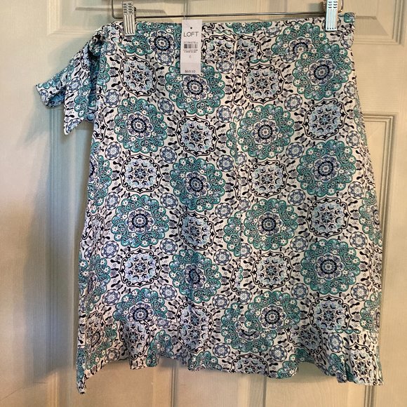 Loft Linen Blend Wrap Skirt - NWT - Picture 2 of 10